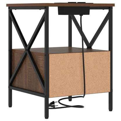 vidaXL Nachttisch Braun Eichen-Optik 41,5 x 40,5 x 55 cm Holzwerkstoff