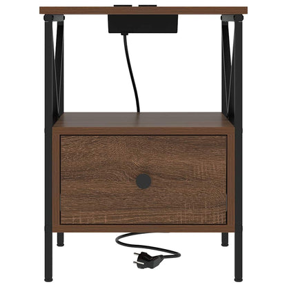 vidaXL Nachttisch Braun Eichen-Optik 41,5 x 40,5 x 55 cm Holzwerkstoff