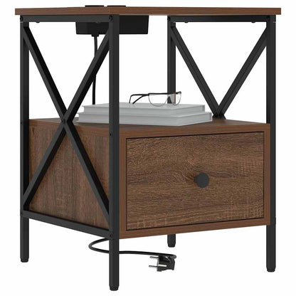 vidaXL Nachttisch Braun Eichen-Optik 41,5 x 40,5 x 55 cm Holzwerkstoff