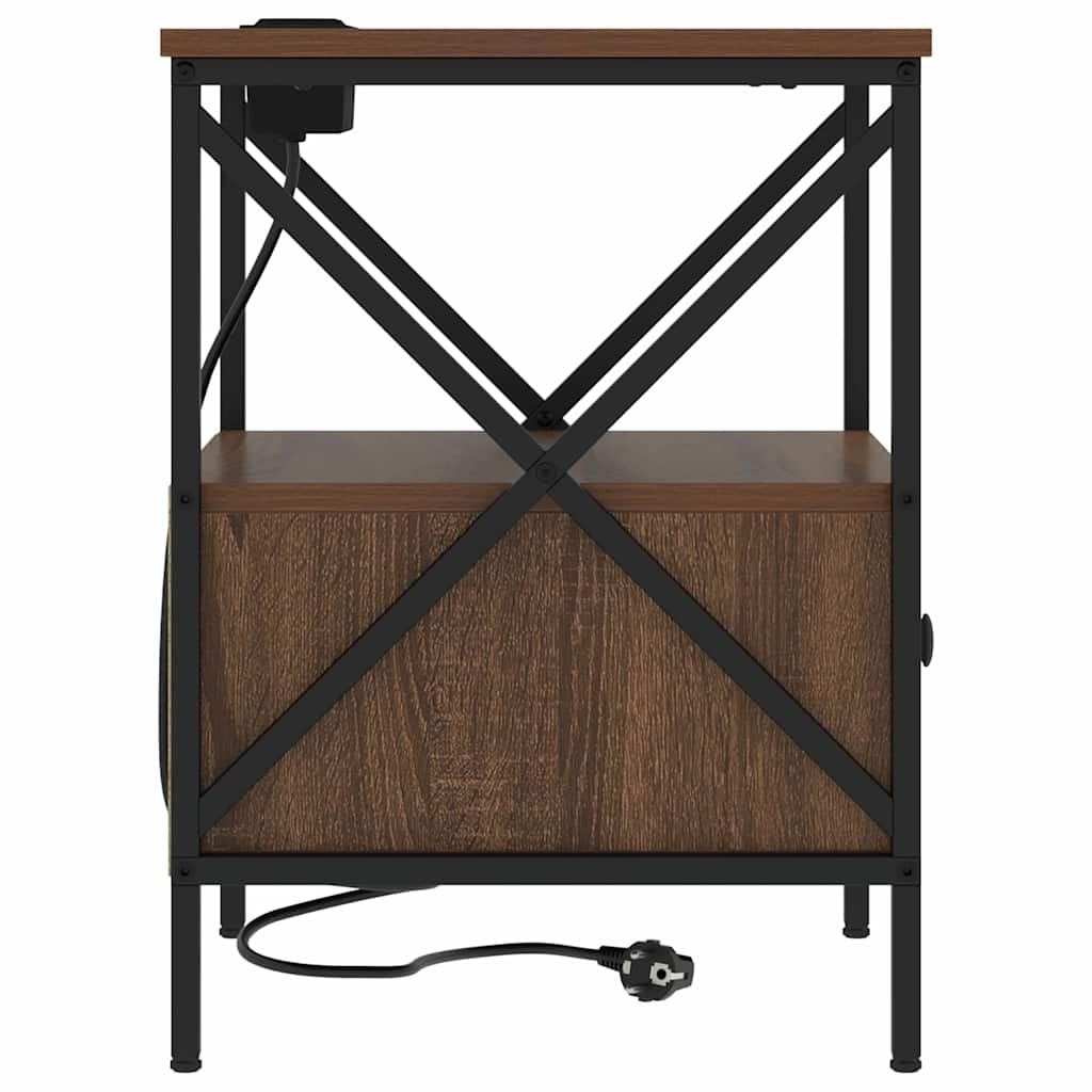 vidaXL Nachttisch Braun Eichen-Optik 41,5 x 40,5 x 55 cm Holzwerkstoff