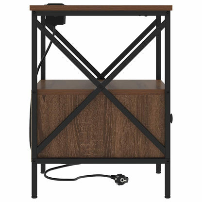 vidaXL Nachttisch Braun Eichen-Optik 41,5 x 40,5 x 55 cm Holzwerkstoff