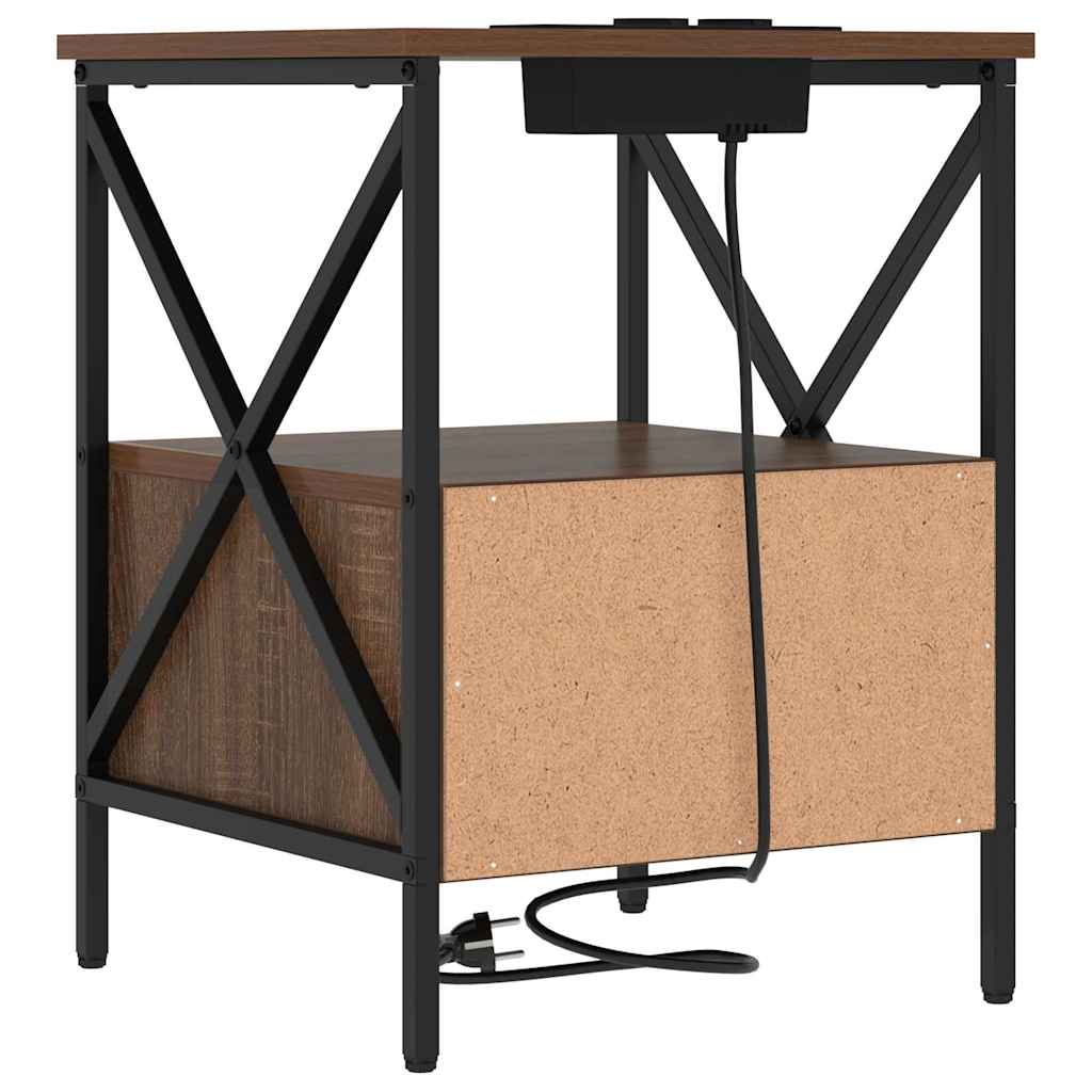 Nachttisch 2 pcs Braun Eichen-Optik 41,5 x 40,5 x 55 cm