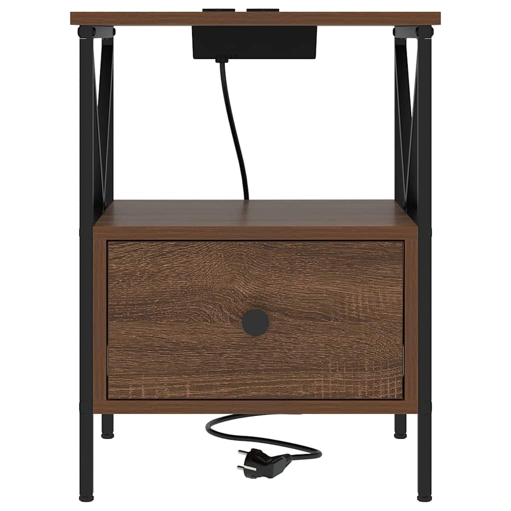 Nachttisch 2 pcs Braun Eichen-Optik 41,5 x 40,5 x 55 cm