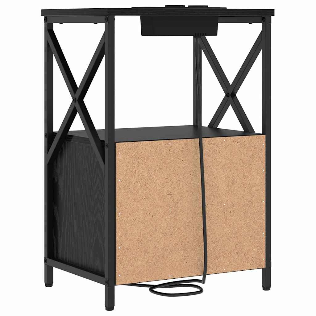 vidaXL Nachttisch Schwarz Eichen-Optik 40 x 31 x 60 cm Holzwerkstoff