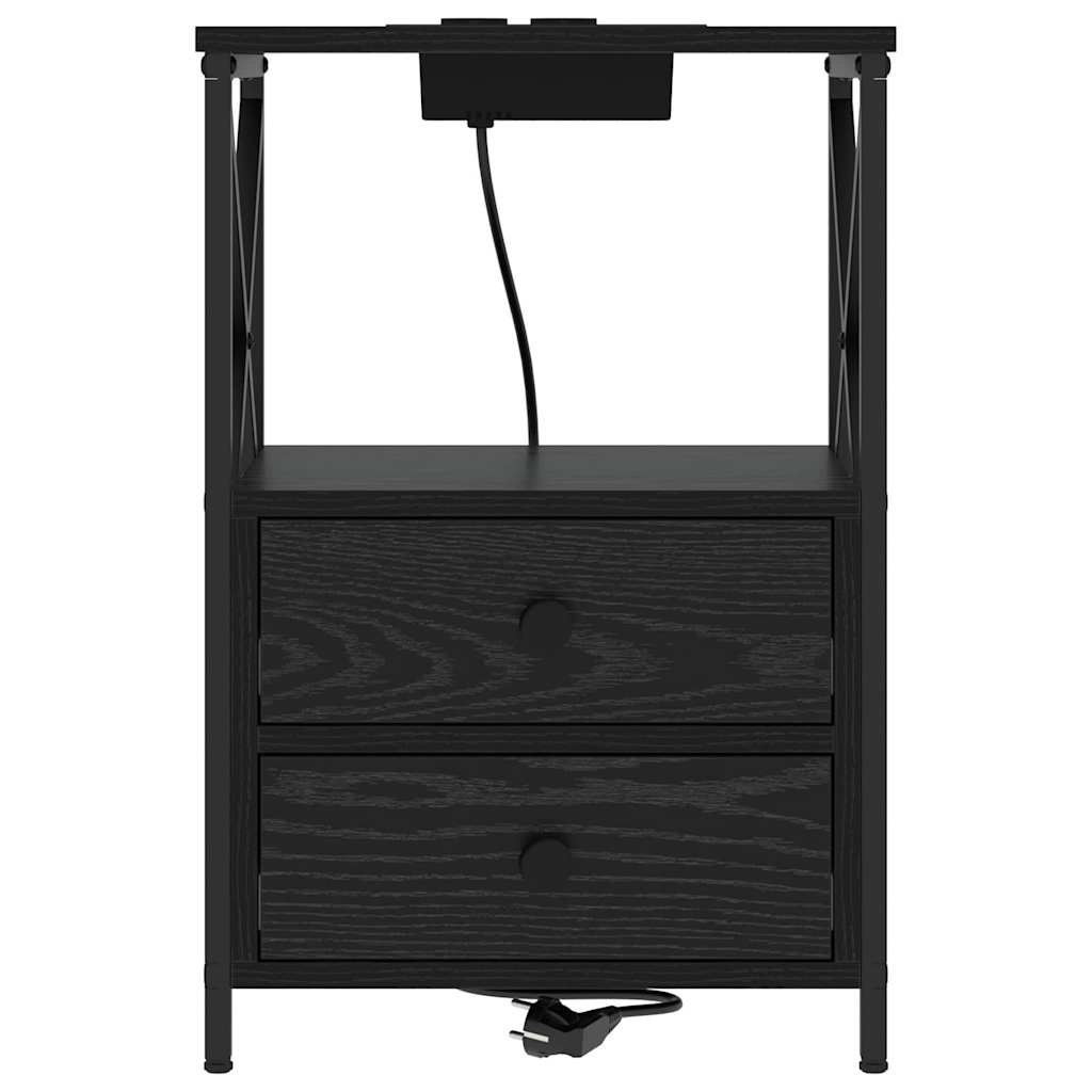 vidaXL Nachttisch Schwarz Eichen-Optik 40 x 31 x 60 cm Holzwerkstoff