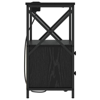 vidaXL Nachttisch Schwarz Eichen-Optik 40 x 31 x 60 cm Holzwerkstoff