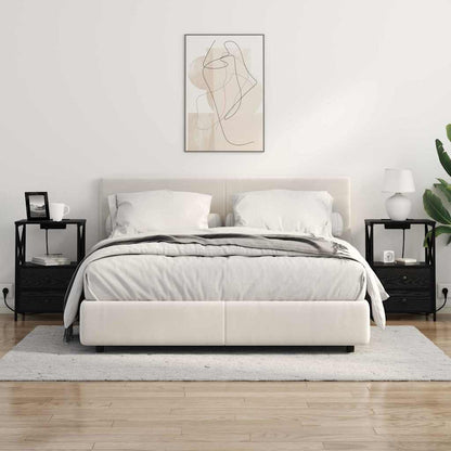 Nachttisch 2 pcs Schwarz Eichen-Optik 40 x 31 x 60 cm