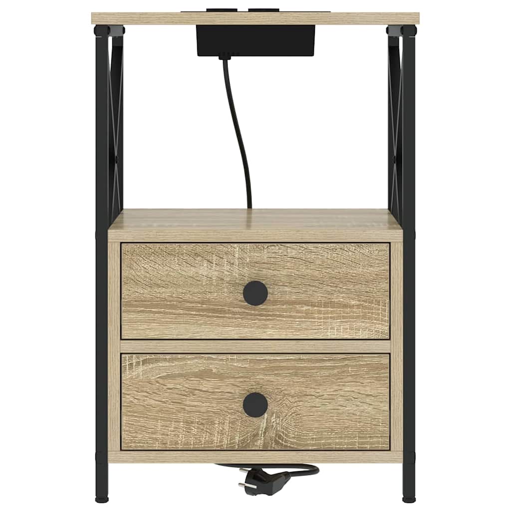 vidaXL Nachttisch 2 pcs Sonoma-Eiche 40 x 31 x 60 cm Holzwerkstoff