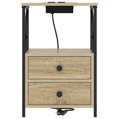 vidaXL Nachttisch 2 pcs Sonoma-Eiche 40 x 31 x 60 cm Holzwerkstoff