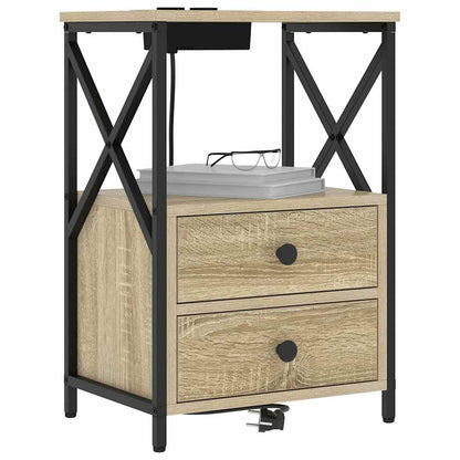 vidaXL Nachttisch 2 pcs Sonoma-Eiche 40 x 31 x 60 cm Holzwerkstoff