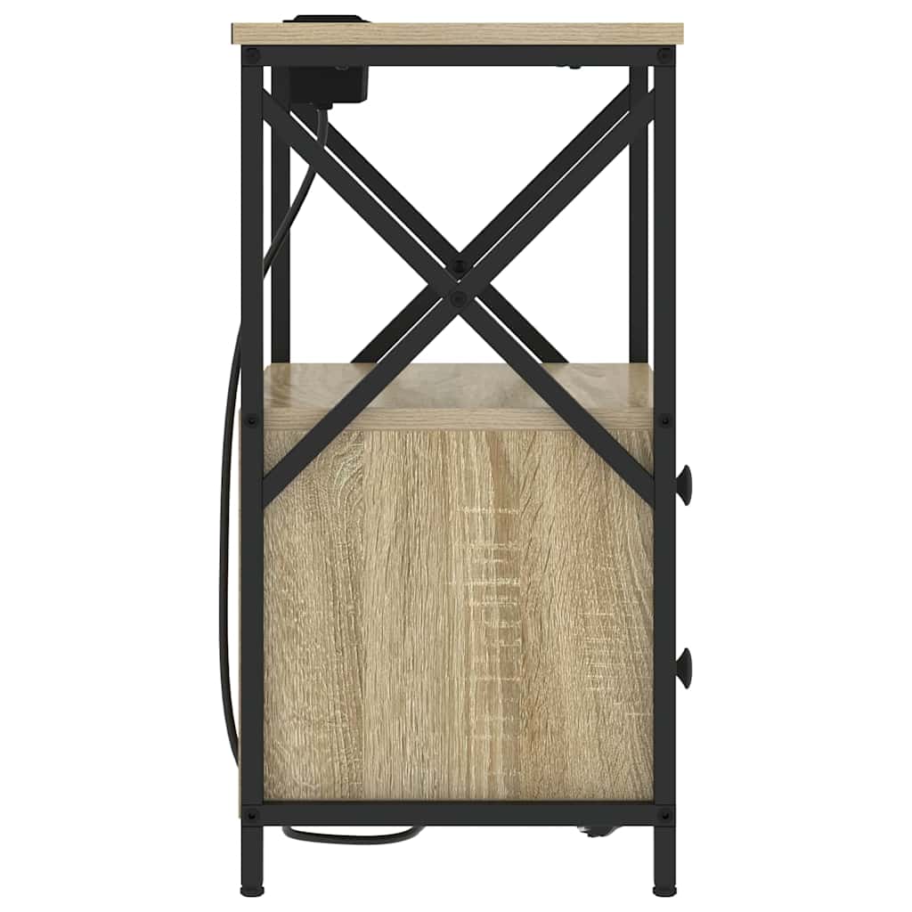 vidaXL Nachttisch 2 pcs Sonoma-Eiche 40 x 31 x 60 cm Holzwerkstoff