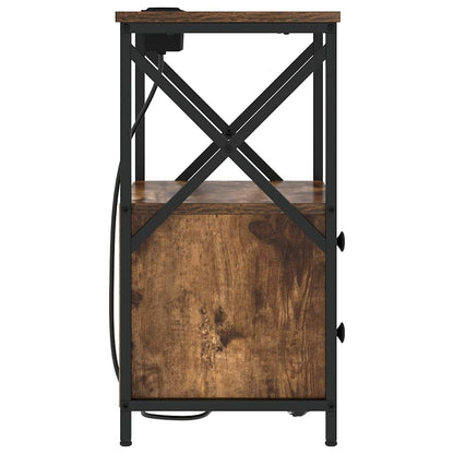 vidaXL Nachttisch mit Speicher 2 pcs Geräucherte Eiche 40 x 31 x 60 cm