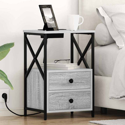 vidaXL Table de chevet Sonoma gris 40 x 31 x 60 cm Bois d'ingénierie
