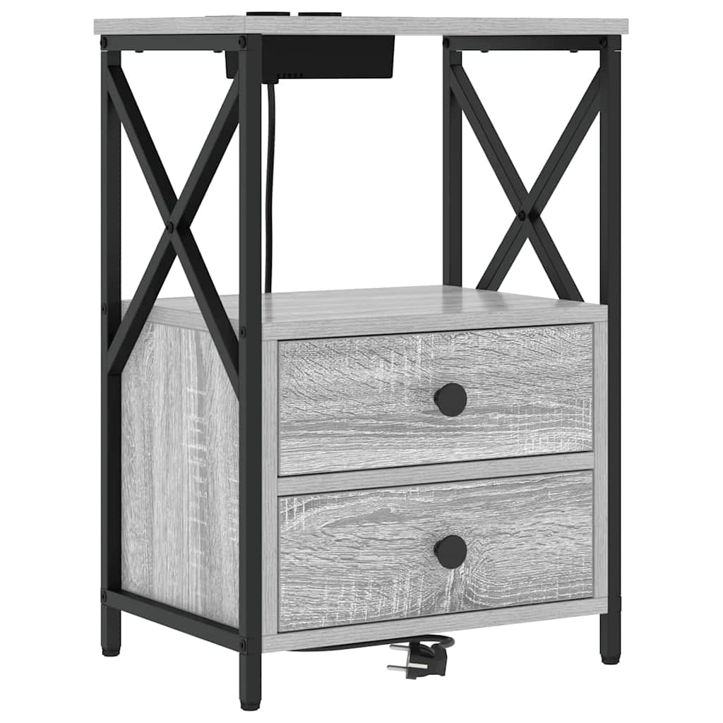 vidaXL Table de chevet Sonoma gris 40 x 31 x 60 cm Bois d'ingénierie