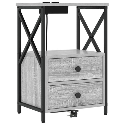 vidaXL Table de chevet Sonoma gris 40 x 31 x 60 cm Bois d'ingénierie