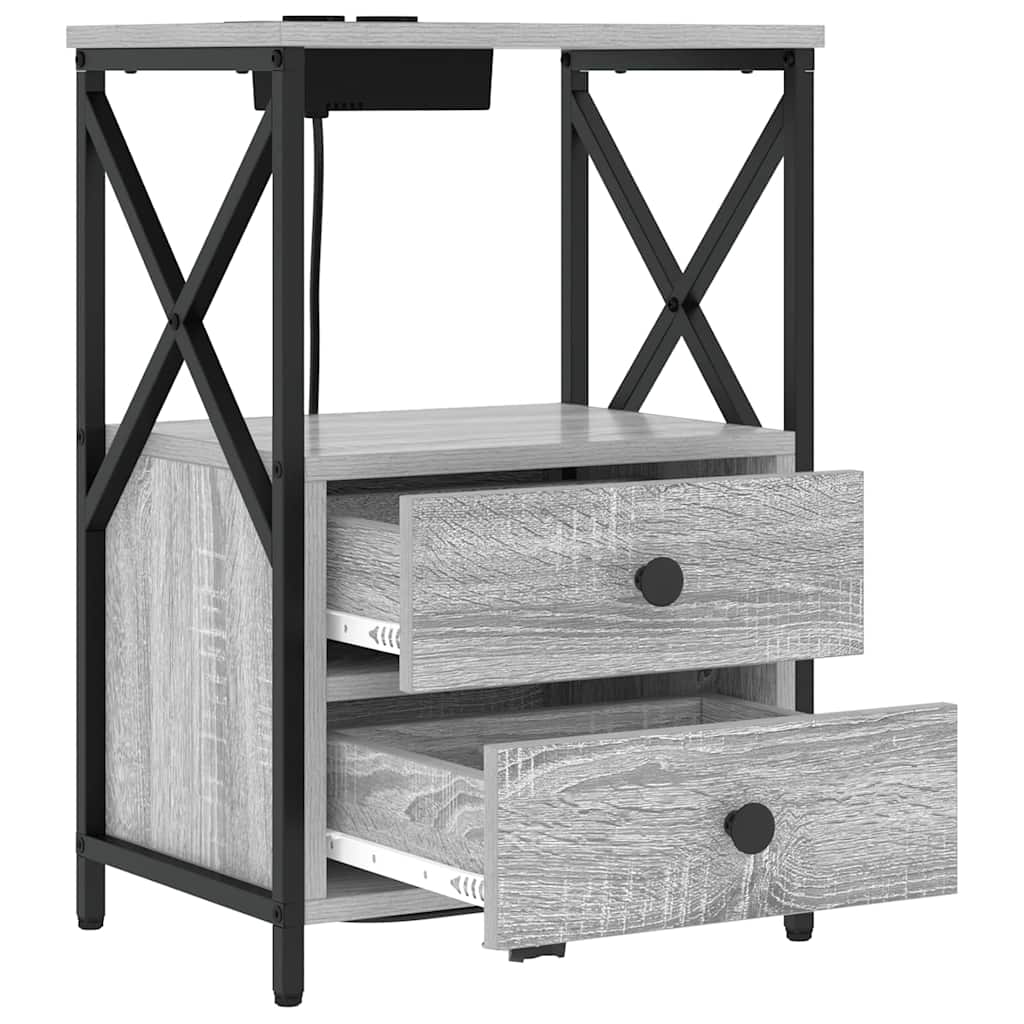 vidaXL Table de chevet Sonoma gris 40 x 31 x 60 cm Bois d'ingénierie