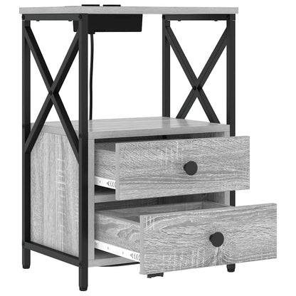 vidaXL Table de chevet Sonoma gris 40 x 31 x 60 cm Bois d'ingénierie