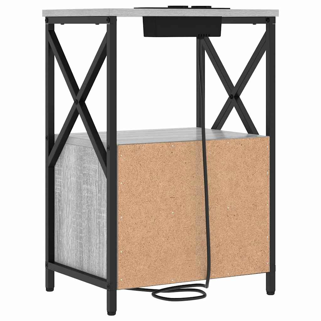 vidaXL Table de chevet Sonoma gris 40 x 31 x 60 cm Bois d'ingénierie