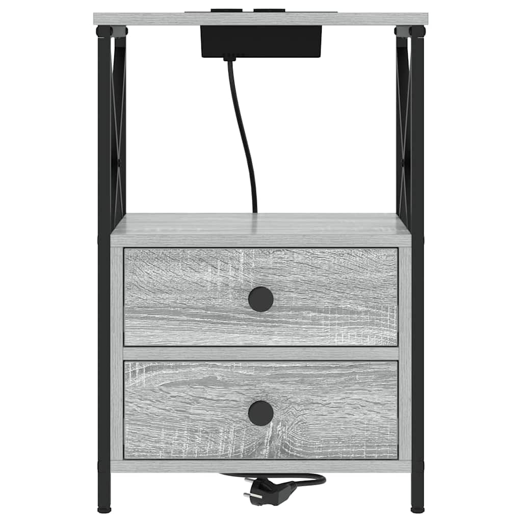 vidaXL Table de chevet Sonoma gris 40 x 31 x 60 cm Bois d'ingénierie