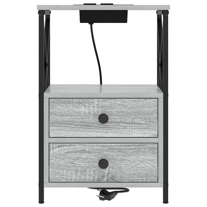 vidaXL Table de chevet Sonoma gris 40 x 31 x 60 cm Bois d'ingénierie
