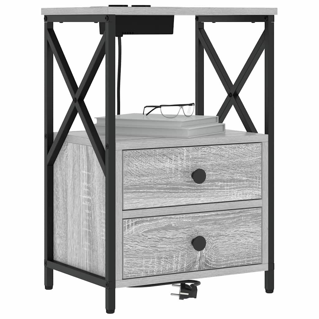 vidaXL Table de chevet Sonoma gris 40 x 31 x 60 cm Bois d'ingénierie