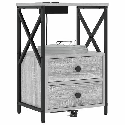 vidaXL Table de chevet Sonoma gris 40 x 31 x 60 cm Bois d'ingénierie