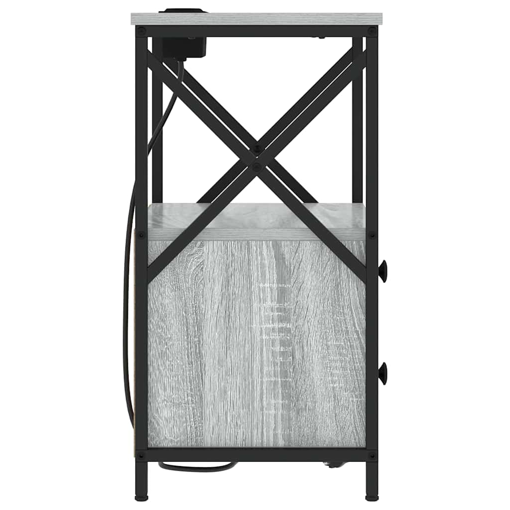 vidaXL Table de chevet Sonoma gris 40 x 31 x 60 cm Bois d'ingénierie