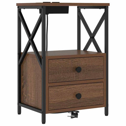 vidaXL Table de chevet aspect chêne marron 40 x 31 x 60 cm Bois d'ingénierie