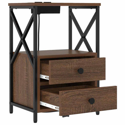 vidaXL Table de chevet aspect chêne marron 40 x 31 x 60 cm Bois d'ingénierie