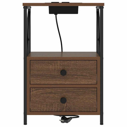 vidaXL Table de chevet aspect chêne marron 40 x 31 x 60 cm Bois d'ingénierie
