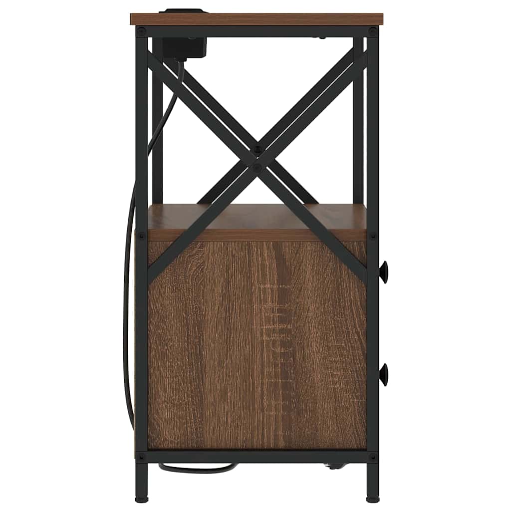 vidaXL Table de chevet aspect chêne marron 40 x 31 x 60 cm Bois d'ingénierie