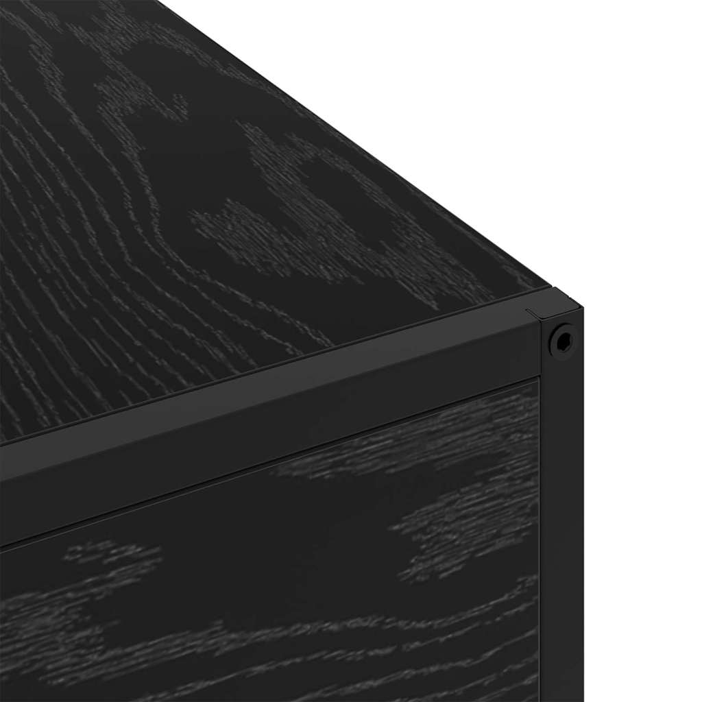 Nachttisch Schwarz Eichen-Optik 40 x 27 x 76 cm Holzwerkstoff