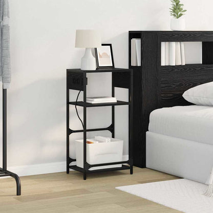 Nachttisch Schwarz Eichen-Optik 40 x 27 x 76 cm Holzwerkstoff