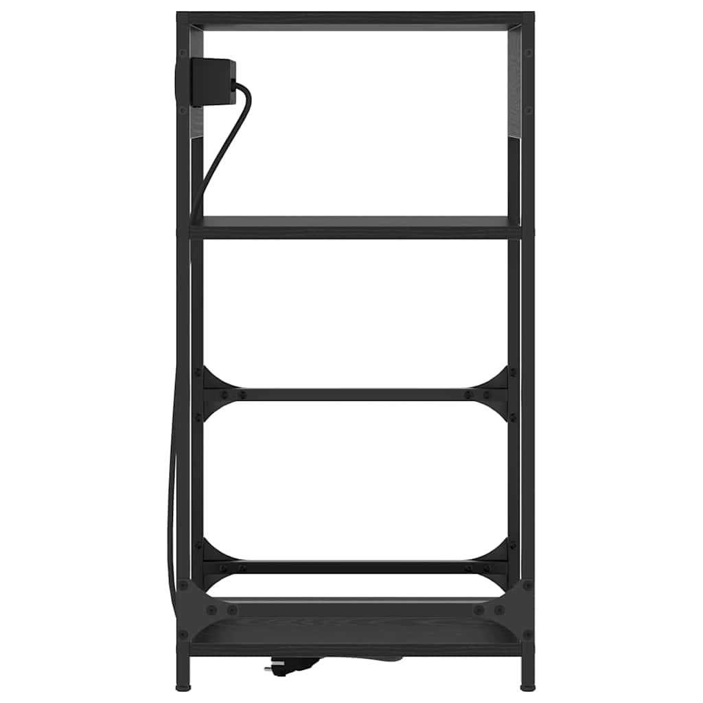 Nachttisch Schwarz Eichen-Optik 40 x 27 x 76 cm Holzwerkstoff