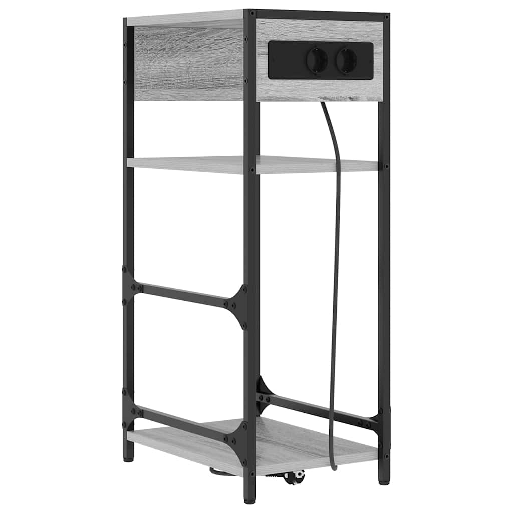 vidaXL Nachttisch Graues Sonoma 40 x 27 x 76 cm Holzwerkstoff