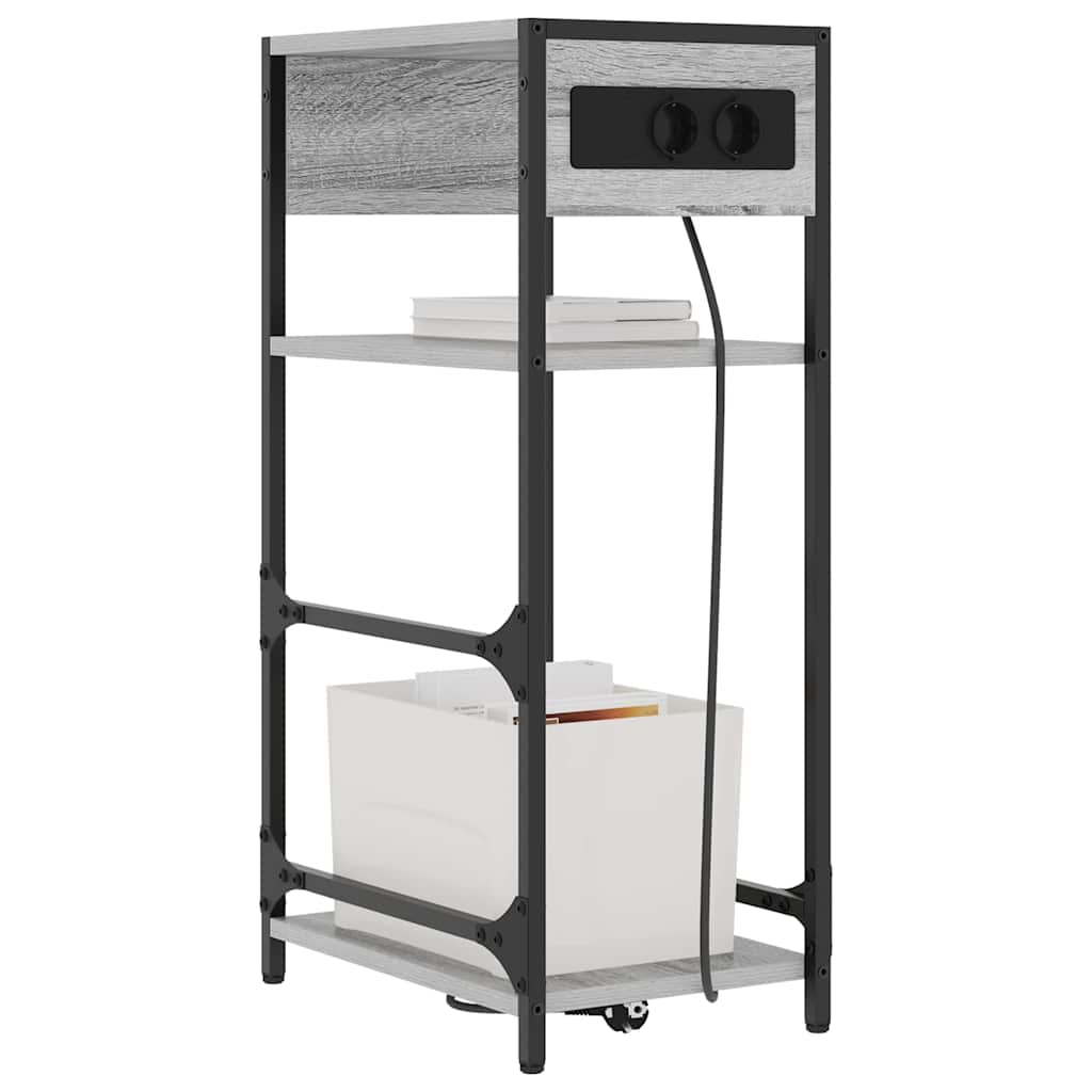 vidaXL Nachttisch Graues Sonoma 40 x 27 x 76 cm Holzwerkstoff