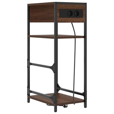 vidaXL Nachttisch Braun Eichen-Optik 40 x 27 x 76 cm Holzwerkstoff