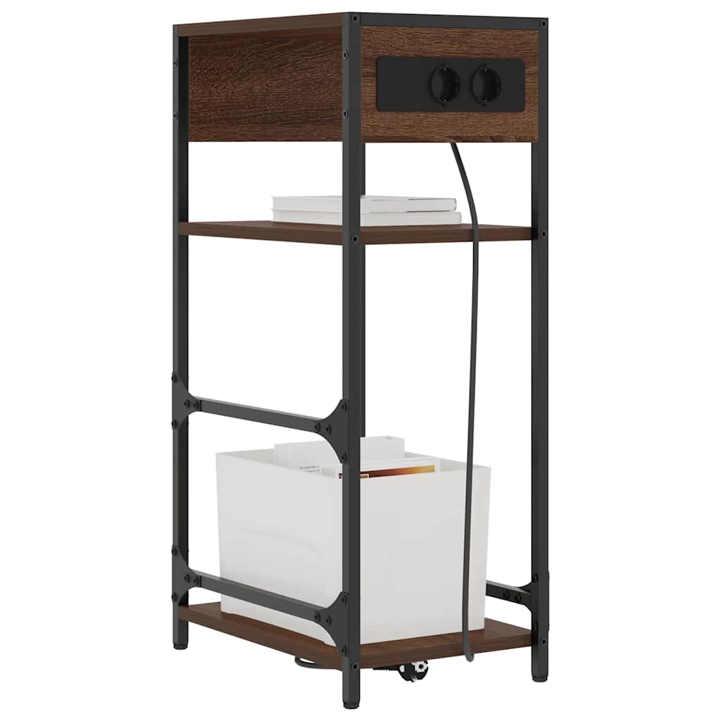 Nachttisch Braun Eichen-Optik 40 x 27 x 76 cm Holzwerkstoff