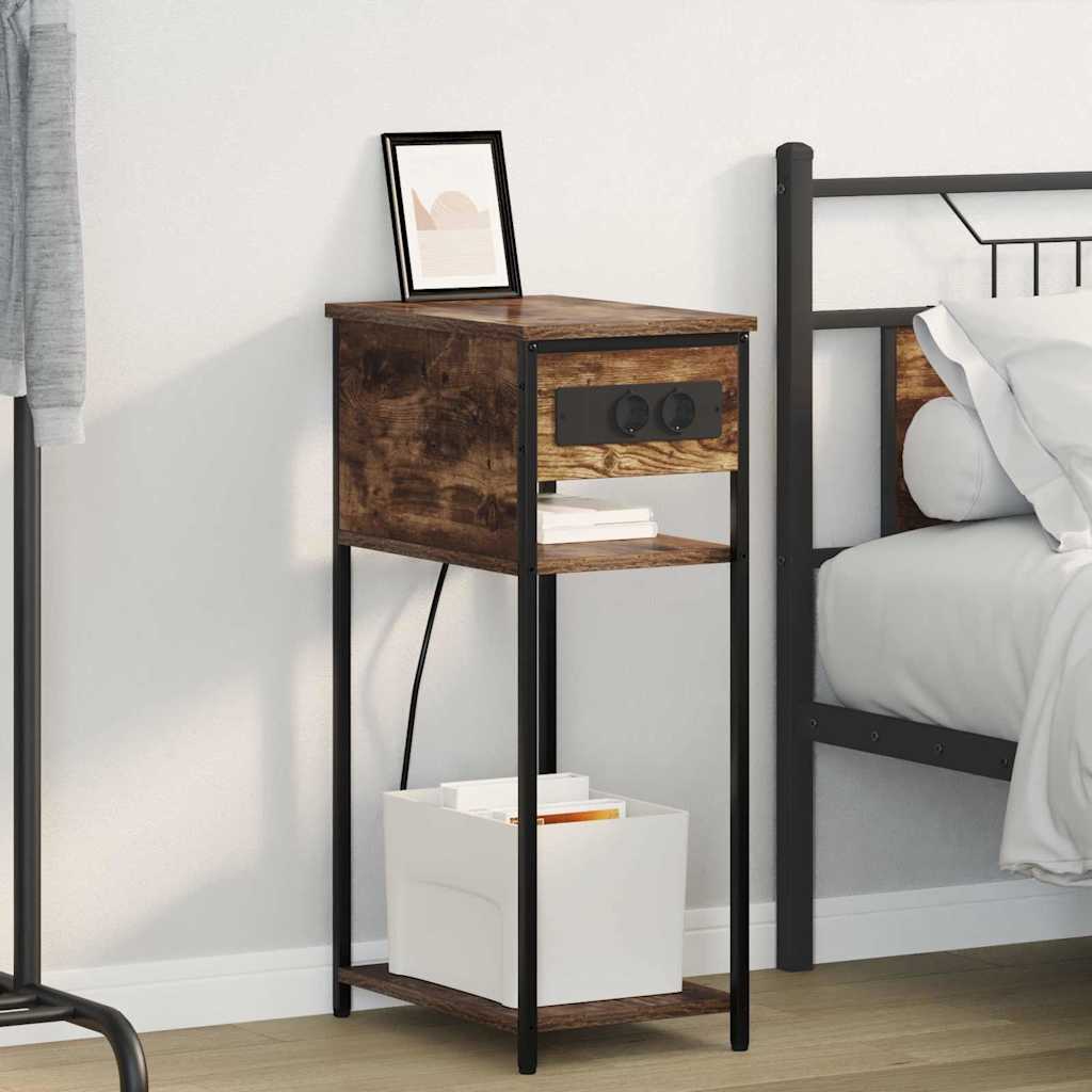 Nachttisch Geräucherte Eiche 41 x 28 x 76 cm Holzwerkstoff