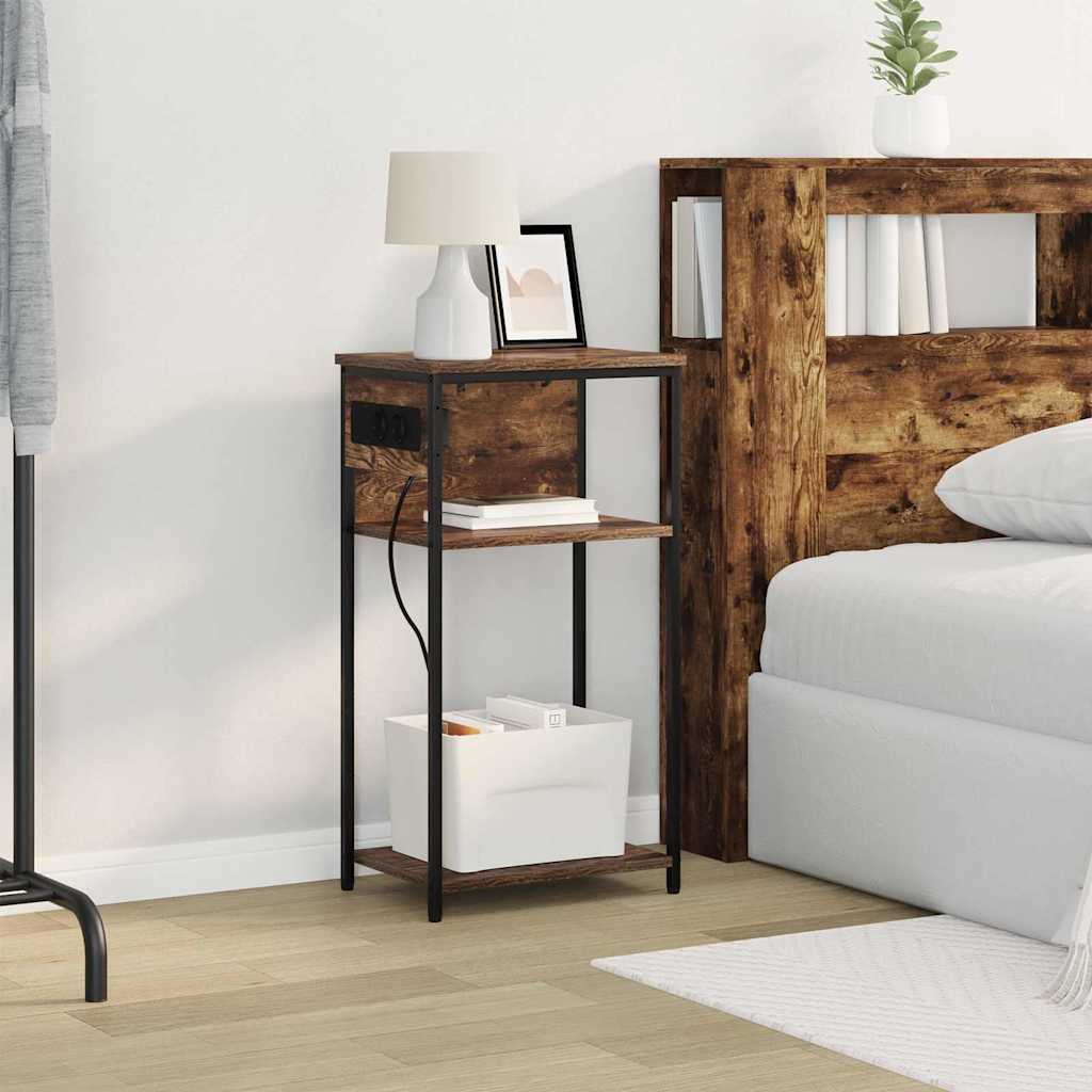 Nachttisch Geräucherte Eiche 41 x 28 x 76 cm Holzwerkstoff