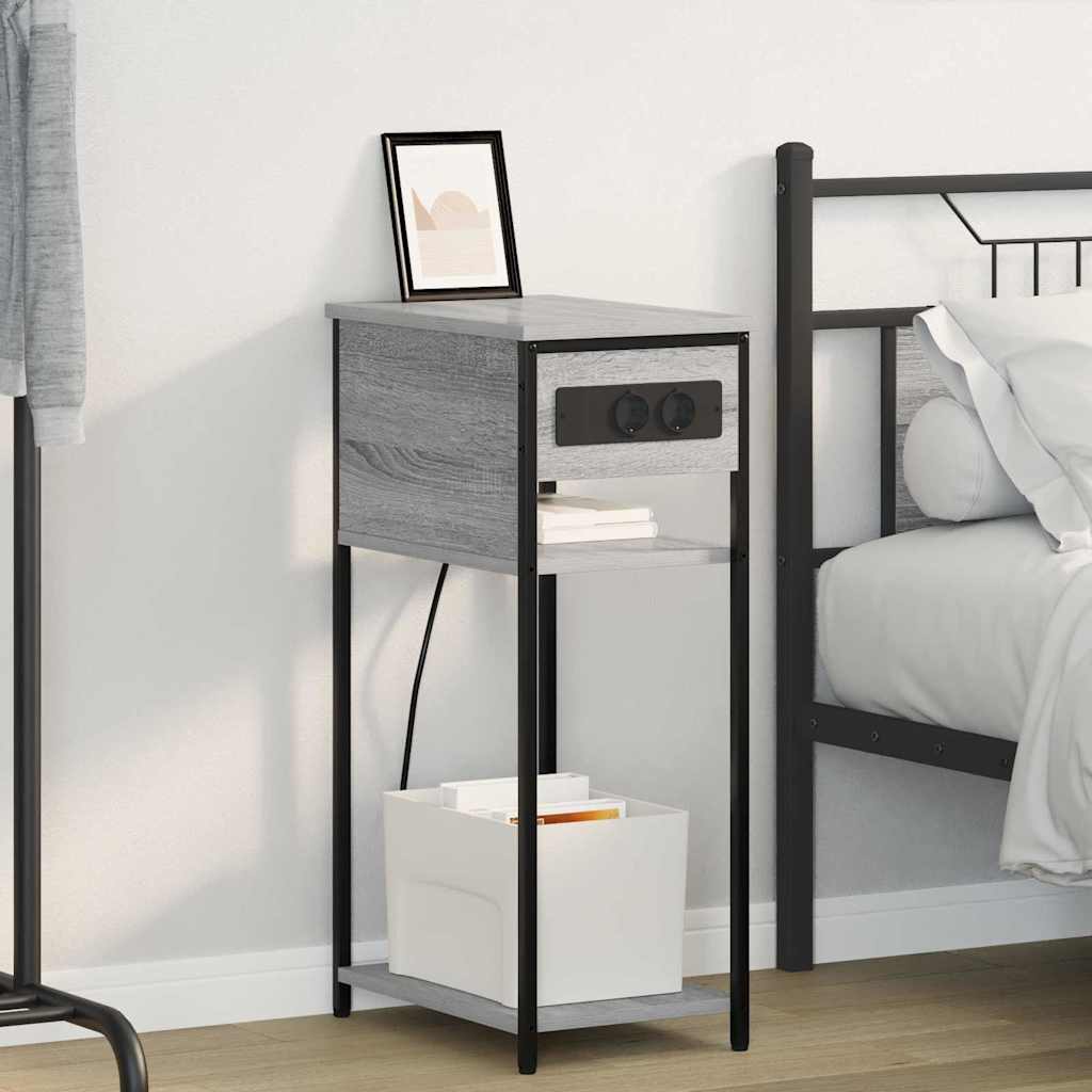 vidaXL Nachttisch Graues Sonoma 41 x 28 x 76 cm Holzwerkstoff