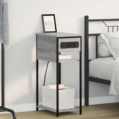 vidaXL Nachttisch Graues Sonoma 41 x 28 x 76 cm Holzwerkstoff
