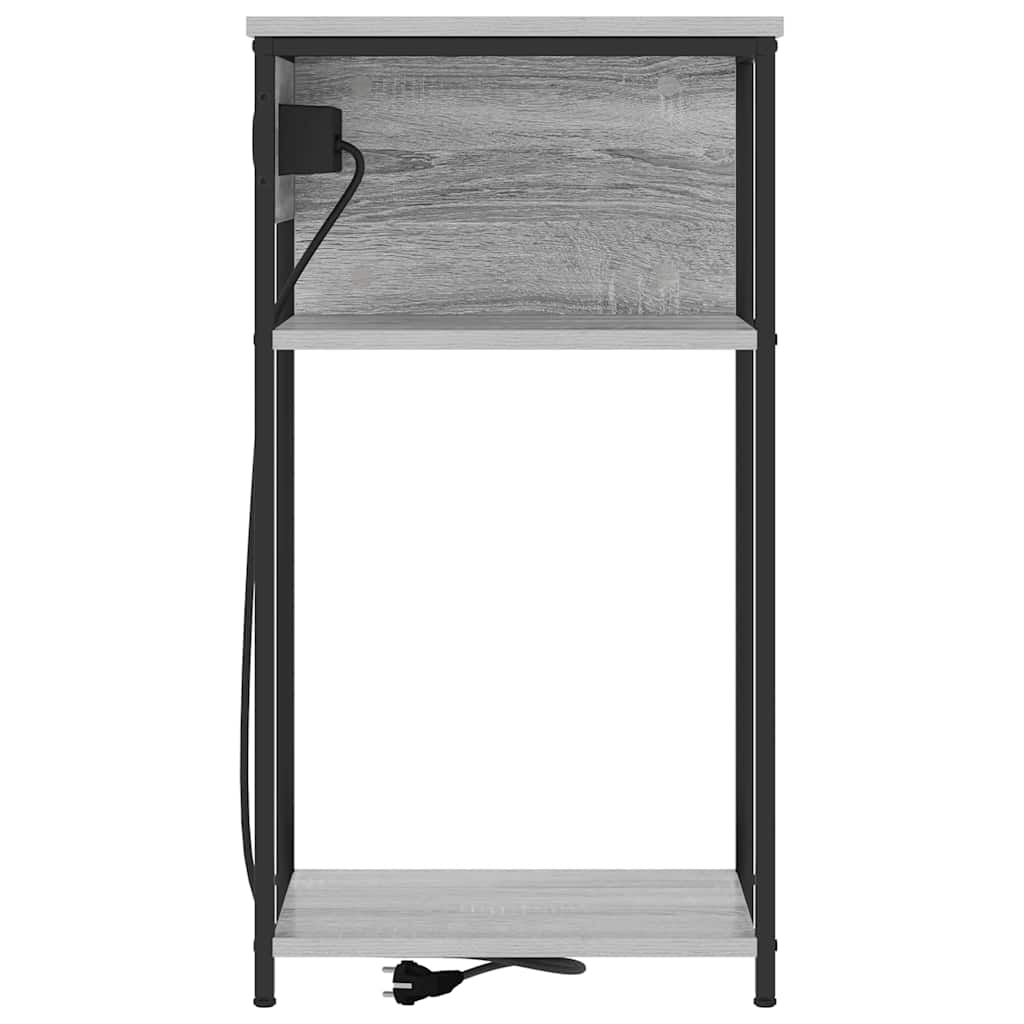vidaXL Nachttisch Graues Sonoma 41 x 28 x 76 cm Holzwerkstoff