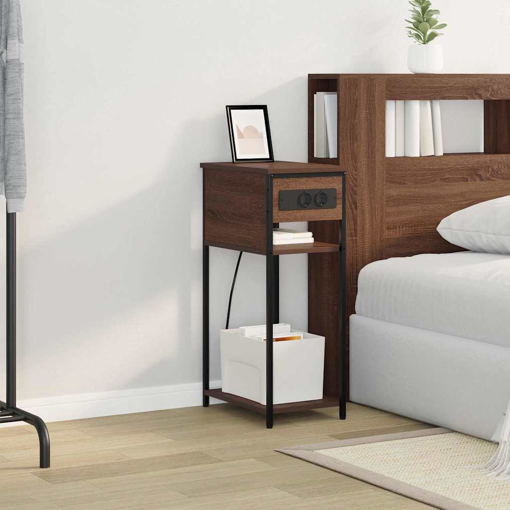 Nachttisch Braun Eichen-Optik 41 x 28 x 76 cm Holzwerkstoff