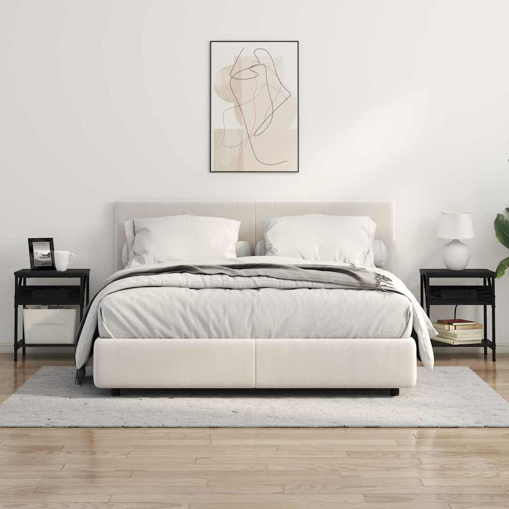 Nachttisch Schwarz Eichen-Optik 38 x 30 x 48 cm Holzwerkstoff