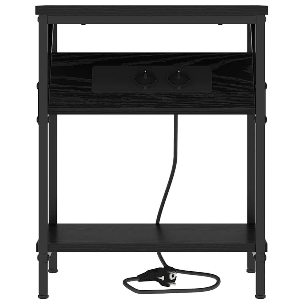 Nachttisch Schwarz Eichen-Optik 38 x 30 x 48 cm Holzwerkstoff