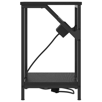 Nachttisch Schwarz Eichen-Optik 38 x 30 x 48 cm Holzwerkstoff