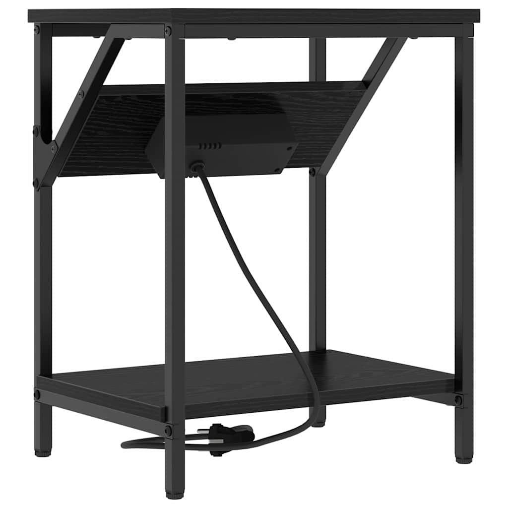 vidaXL Nachttisch 2 pcs Schwarz Eichen-Optik 38 x 30 x 48 cm