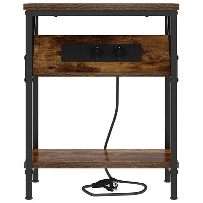 Nachttisch 2 pcs Geräucherte Eiche 38 x 30 x 48 cm