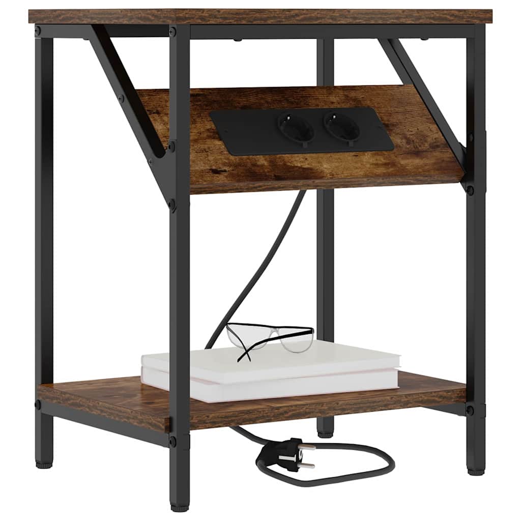 Nachttisch 2 pcs Geräucherte Eiche 38 x 30 x 48 cm